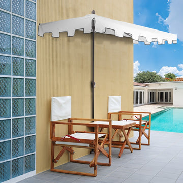 Sidney 9 ft. Classic MidCentury Rectangular Half Market Patio Umbrella
